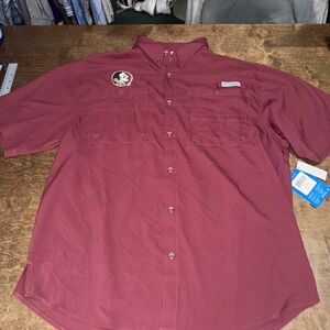 NWT COLUMBIA PFG SZ L FL STATE SEMINOLES COLLEGIATE BONEHEAD VENTED SS SHIRT